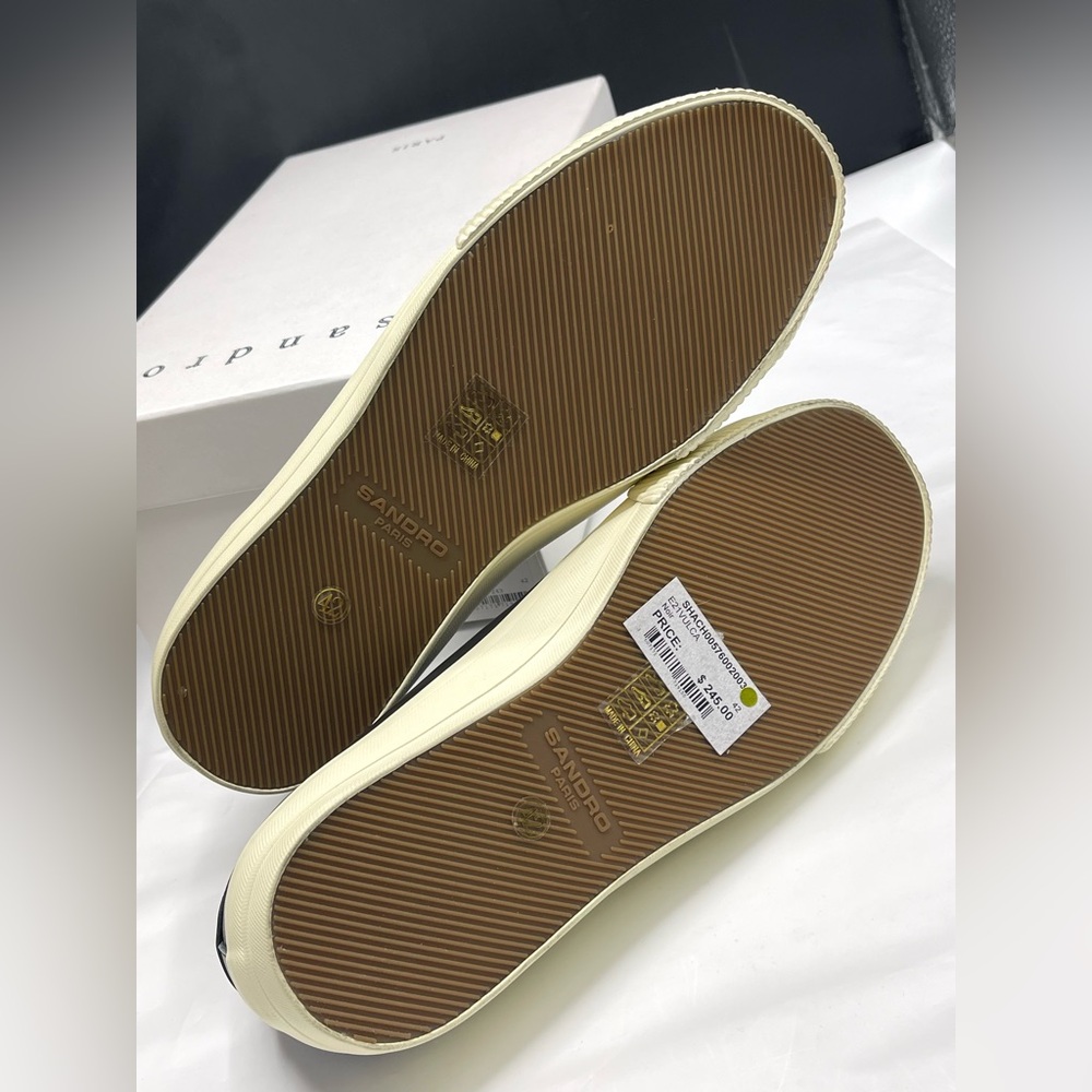 Sandro Black and Cream Sneakers - Picture 8 of 10
